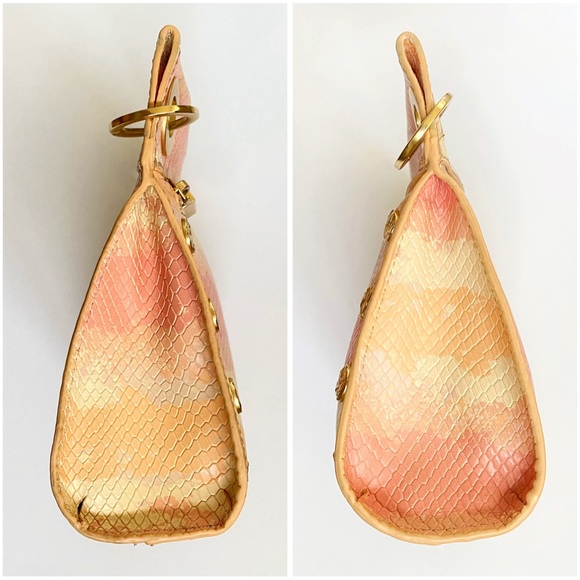 HAMMITT LOS ANGELES CORAL PINK GOLD HIMALAYAN SNAKE TONY CROSSBODY PURSE - Picture 4 of 15